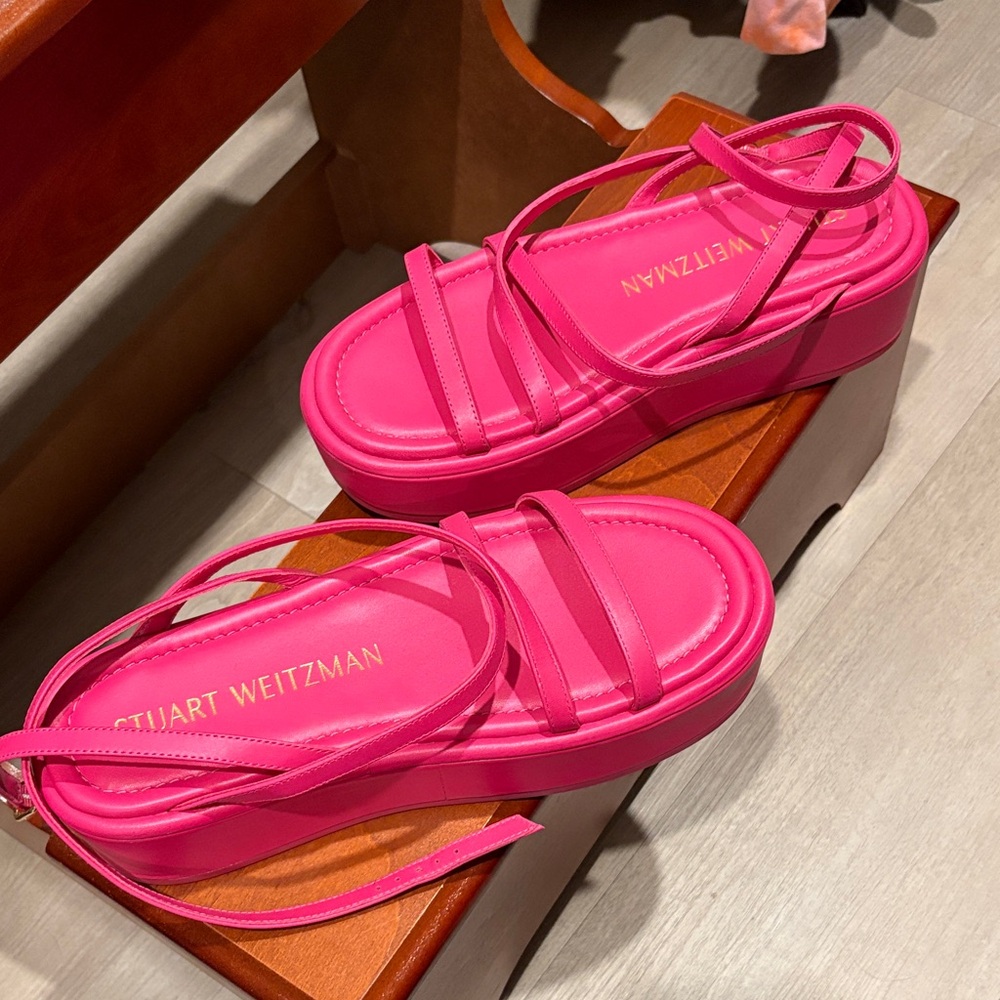 Stuart Weitzman Fuchsia Platform Sandals